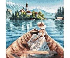 Ava Stitch Siuvinėjimo kryželiu rinkinys „Bledo ežero dama“ 29×29 cm