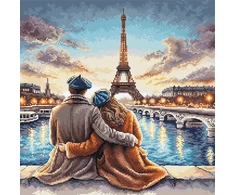 Ava Stitch Siuvinėjimo kryželiu rinkinys „Saulėlydis Paryžiuje“ 28,57×28,57 cm