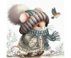 Ava Stitch Siuvinėjimo kryželiu rinkinys „Rudeninė pasaka: pelytė“ 21×20 cm