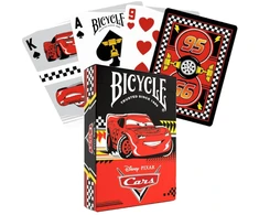 Bicycle Disney Cars žaidimo kortos – 52 kortos, pokeriui ir triukams