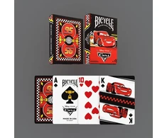 Bicycle Disney Cars žaidimo kortos – 52 kortos, pokeriui ir triukams