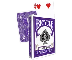 Bicycle Rider Back violetinė kortų kaladė pokeriui ir magijai, gaff kortos
