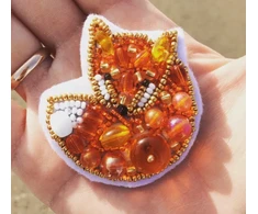 Charivna Mit Karoliukų siuvinėjimo segės rinkinys „Lapė“ 4,5×4,5 cm