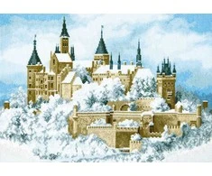 Charivna Mit Siuvinėjimo kryželiu rinkinys Pilis debesyse, Aida 16, 35,5×24,5 cm