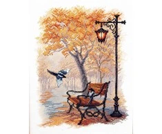 Charivna Mit Siuvinėjimo kryželiu rinkinys Rudens parke, Zweigart Aida 16, 19×25 cm