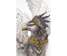 Charivna Mit Siuvinėjimo kryželiu rinkinys Grifonas, Aida 14, karoliukai, 26,5×42,5 cm