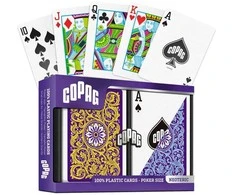 Copag 100% plastiko pokerio kortos, 2 kaladės, Regular Index