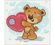 Hobilt Bear with the Heart 20х20 Deimantinio Paveikslo komplektas Cs2698