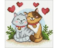 Hobilt Cat Love 20х20 Deimantinio Paveikslo komplektas Cs2696