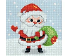 Hobilt Christmas Santa 20х20 Deimantinio Paveikslo komplektas Cs2697