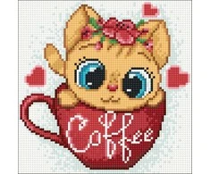 Hobilt Coffee Cat 20х20 Deimantinio Paveikslo komplektas Cs2707
