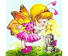 Hobilt Fairy with Kitten Deimantinio Paveikslo komplektas CS2496