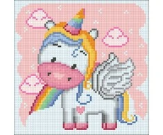 Hobilt Rainbow Unicorn 20х20 Deimantinio Paveikslo komplektas Cs2703