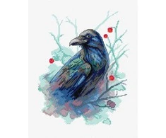 Crafting Spark Raven siuvinėjimo kryželiu rinkinys, 16 ct Aida, 22 spalvos, 18x23 cm