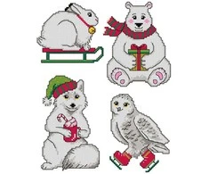 Crafting Spark Siuvinėjimo kryželiu rinkinys Baltas Christmas, 14 ct, 4 dizainai