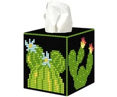 Crafting Spark Siuvinėjimo kryželiu rinkinys Kaktusai, plastikinė drobė 7 ct, 8 spalvų