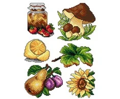 Crafting Spark Siuvinėjimo kryželiu rinkinys „Rudens dovanos“, 14 ct plastikinė kanva