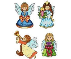 Crafting Spark Siuvinėjimo kryželiu rinkinys „Angelai“, plastikas 14ct, 25 spalvų