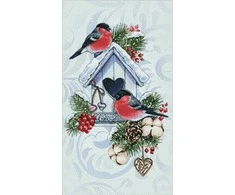 Hobilt Winter bullfinches 40х70 Deimantinio Paveikslo komplektas Cs2584