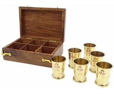 Deco Gifts Metalinės stiklinės degtinei - 6 stiklinių rinkinys - RCW