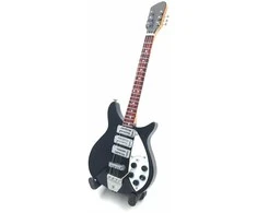 Indominiguitars Kolekcinė mini medinė gitara 15 cm, J. Lennon stilius, tapyta ranka