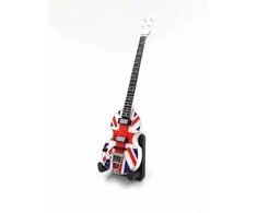 Indominiguitars Mini mahagoninė gitara 15 cm, Paul McCartney stiliaus, su stovu – kolekcinė