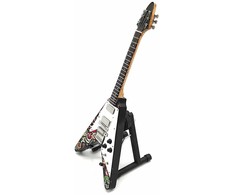 Indominiguitars Kolekcinė mini gitara Jimi Hendrix – psichodelinė, rankų darbo, su stovu
