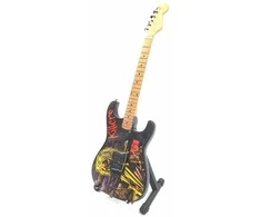 Indominiguitars Guitar Heroes serijos kolekcinė mini gitara, raudonmedžio, 1:4