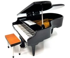 Indominiguitars Miniatiūrinis pianinas 1:10, rankų darbo balza – kolekcinė dovana