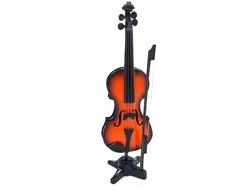 Indominiguitars Mini smuikas 13 cm – rankų darbo kolekcinė dekoracija muzikos gerbėjams