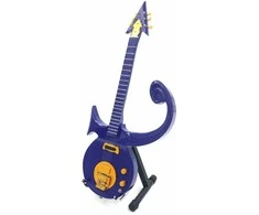Indominiguitars Mini gitara Prince'o stiliaus, mahagono, rankomis dažyta, 1:4, kolekcinė