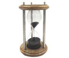 Deco Gifts Žalvario ir medžio smėlio laikrodis - 10 minučių - NC2989