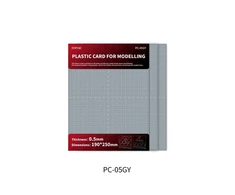 DSPIAE PC-05GY 0,5 mm pilki plastiko lapai (3 vnt.) maketavimui