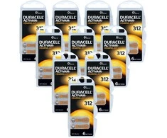 Duracell 312 klausos aparatų baterijos, 60 vnt., ilgai veikiančios