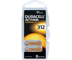 Duracell 312 klausos aparatų baterijos, 60 vnt., ilgai veikiančios