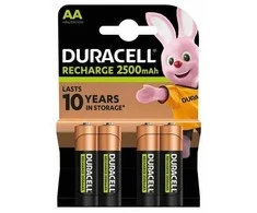 Duracell AA 2500mAh NiMH įkraunamos baterijos, 4 vnt.