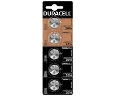 Duracell CR2016 DL2016 3V ličio monetinės baterijos, 5 vnt.