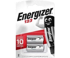 Energizer CR123 ličio baterijos 3V, 1500 mAh, 2 vnt., ilgaamžės