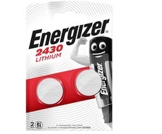 Energizer CR2430 3V ličio monetinės baterijos, 2 vnt., iki 10 m.