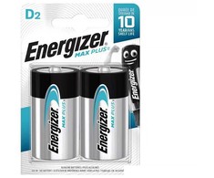 Energizer MAX PLUS D šarminės baterijos, 2 vnt., 10 m. galiojimas