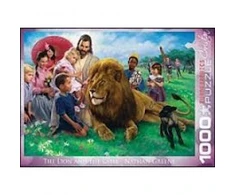 Eurographics Biblinių motyvų dėlionė „Liūtas ir ėriukas“ 1000 detalių 50x70 cm
