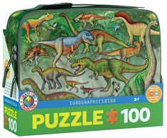 Eurographics Dinozaurų 100 dalių dėlionė pietų dėžutėje – vaikams nuo 10 m.