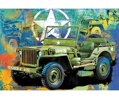 Eurographics Jeep 550 dalių dėlionė metalinėje dėžutėje – karinis džipas 8+