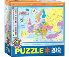 Eurographics Mokomoji Europos žemėlapio dėlionė vaikams 200 detalių – premium kokybė