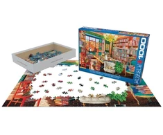 Eurographics „Senoji biblioteka“ 1000 detalių dėlionė su katėmis – premium kokybė