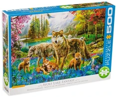 Eurographics Vilko ežero fantazija 500 XL detalių dėlionė su vilkais, vidutinio sunkumo