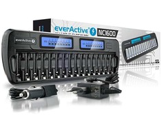 EverActive NC1600 baterijų įkroviklis 16x AA/AAA su LCD ekranu