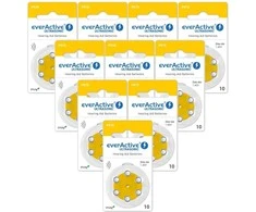 Everactive Ultrasonic 10 klausos aparatų baterijos PR70, 60 vnt.