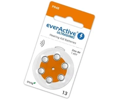 Everactive Ultrasonic 13 PR48 klausos aparatų baterijos, 6 vnt.
