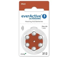 Everactive Ultrasonic 312 PR41 klausos aparatų baterijos 6 vnt. 1,45V